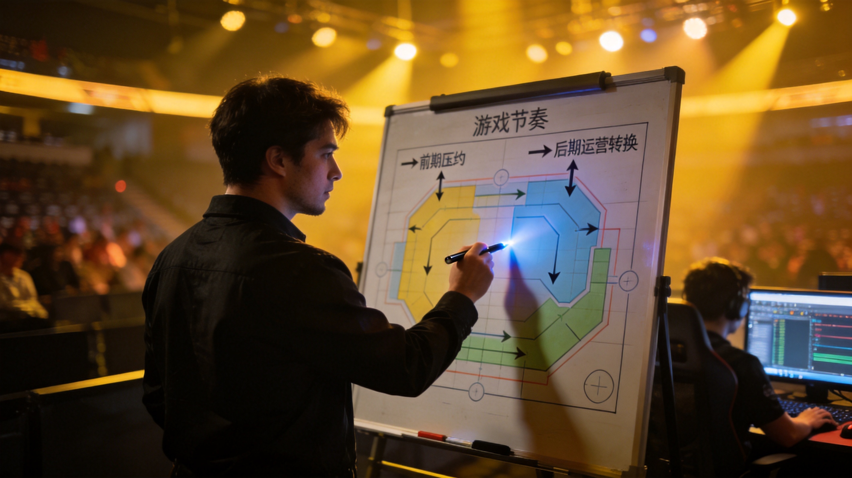 电竞对局数据统计画面与战术分析界面